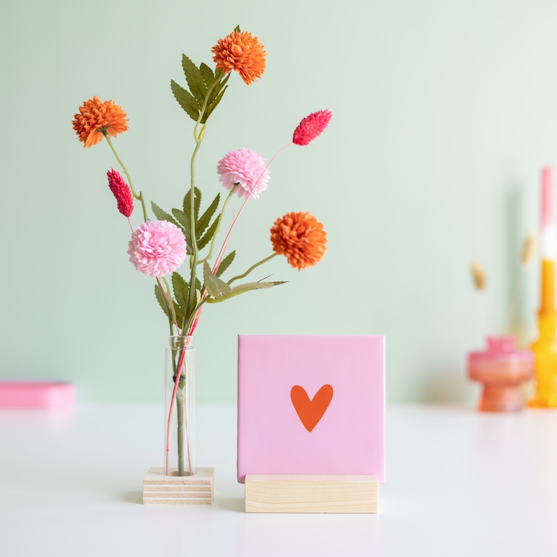 Hartje Voor JouVaasje Roze Brievenbusbloemen