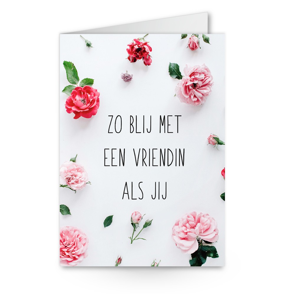 Wenskaart blij met een vriendin als jij