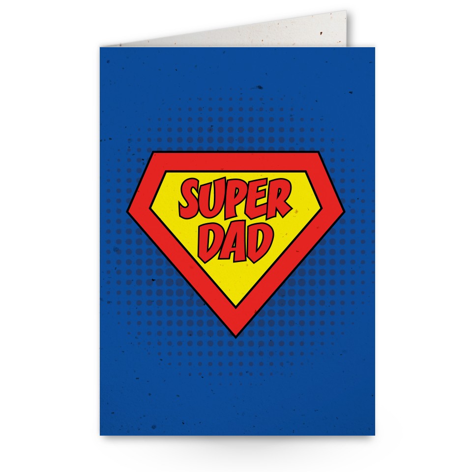 wenskaart met afbeelding Super Dad