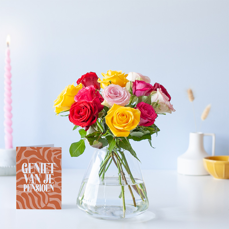 Brievenbus Rozen Mix Pensioen Brievenbusbloemen