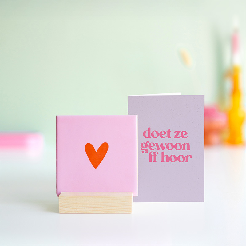 Hartje voor jou Roze Gefeliciteerd Brievenbusbloemen