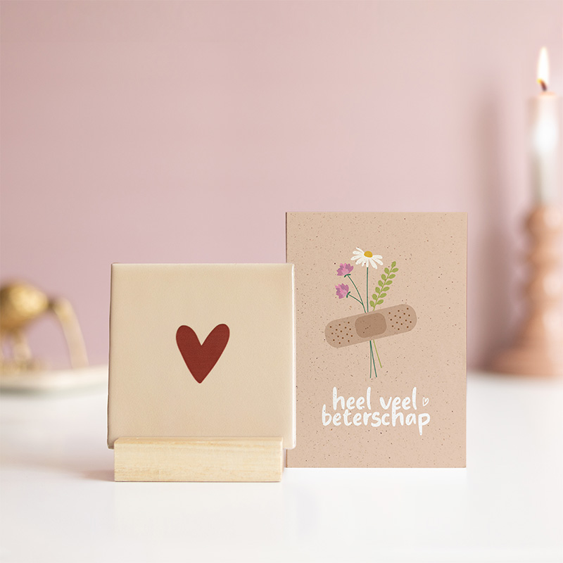 Hartje Voor Jou Beige Beterschap Brievenbusbloemen