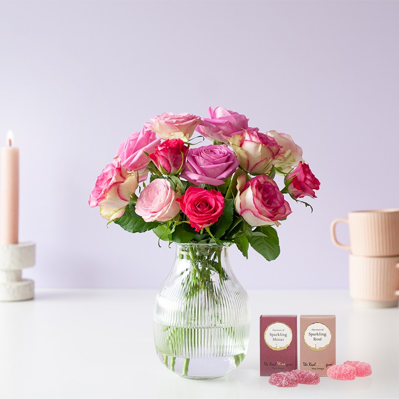 Pretty Pink + Winegums Brievenbusbloemen