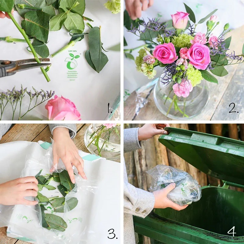 stappenplan voor bloemenafval weggooien