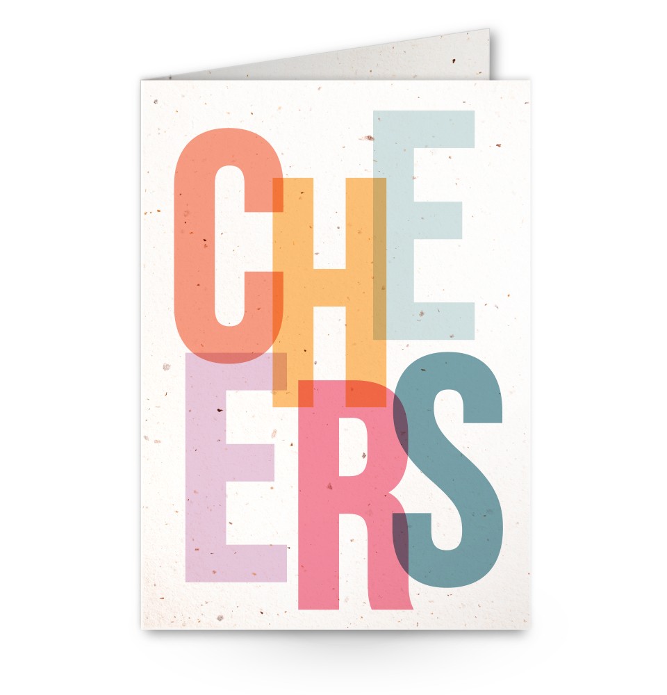 wenskaart met tekst Cheers