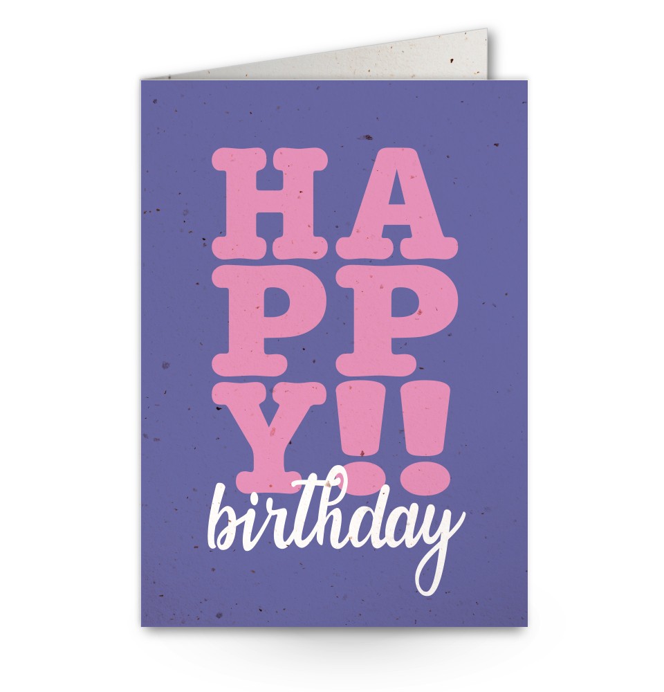 Wenskaart met tekst happy birthday