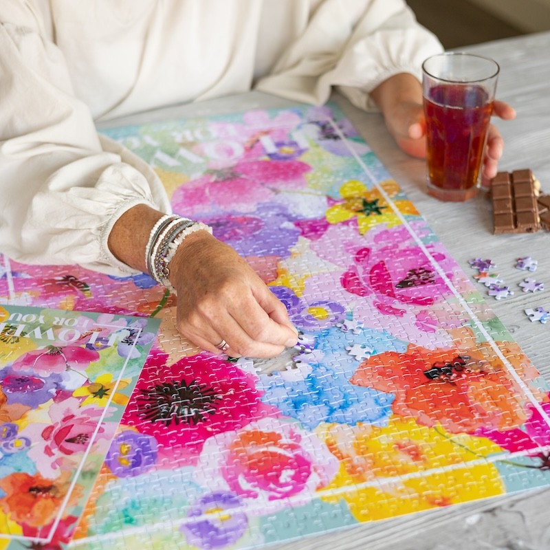 kleurrijke bloemenpuzzel 