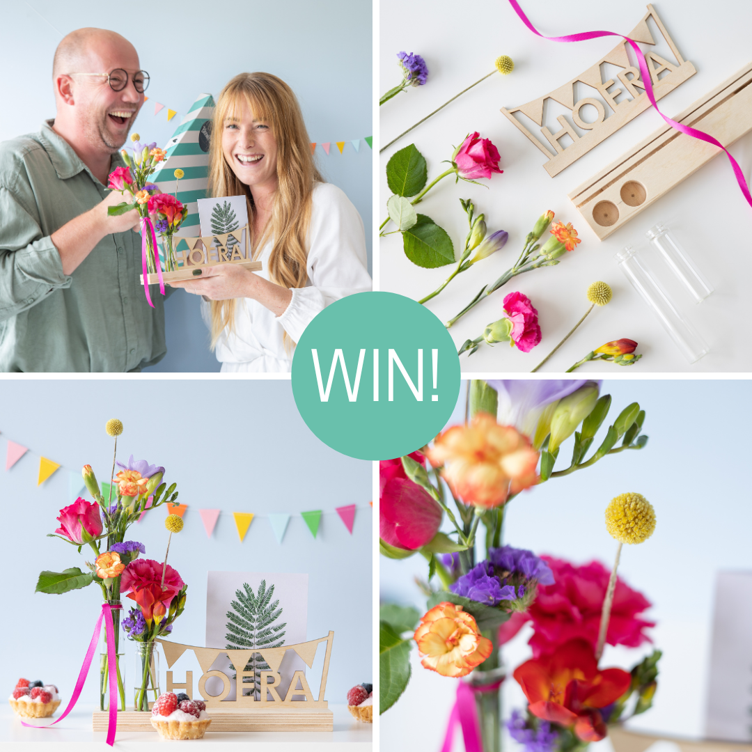 foto van winactie met bloemen